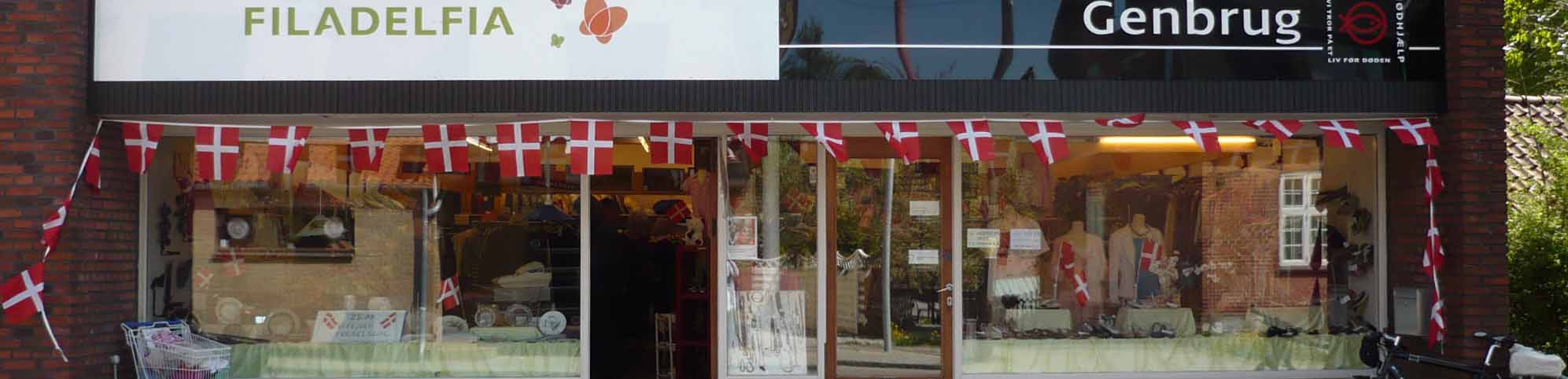 Folkekirkens Nødhjælps Genbrugsbutik i samarbejde med Filadelfia