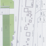 Oversigtskort med Forslag til belægning mellem Dianalund Centret og Borgerhuset