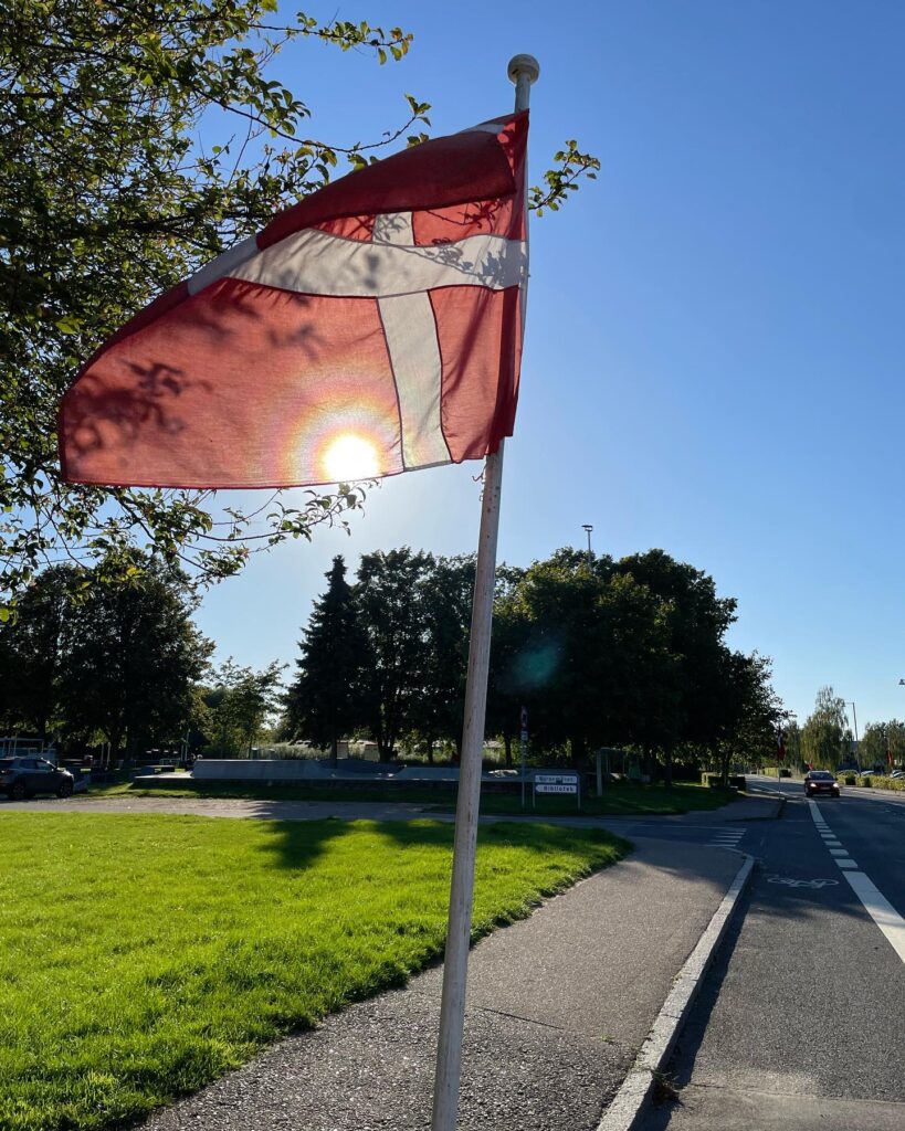 Dannebrig der gennemlyses af en lavthængende september sol i Dianalund
