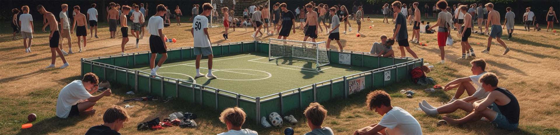 unge mennesker mødes til diverse boldspil