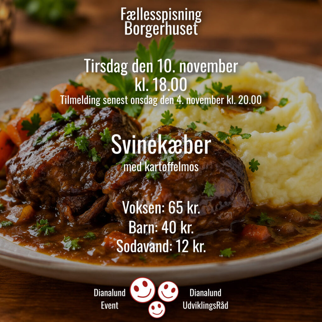 Fællesspisning - Voksen - Svinekæber med kartoffelmos