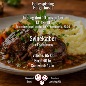 Fællesspisning - Barn - Svinekæber med kartoffelmos